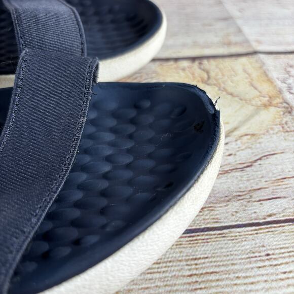 Crocs LiteRide Stretch Womens Size 10 Strap Sandals Navy Blue White - Picture 5 of 15